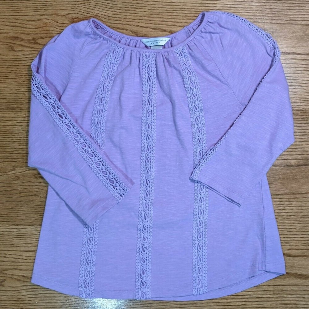 Christopher & Banks Lavender Causal Blouse Top Shirt Women's Size Petite Medium